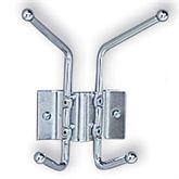 Wall-Mount Metal Apparel/Coat Racks 2-Hook • Chrome • 6.5"W x 3"D x 7.06"H ,1 Each - Axiom Medical Supplies