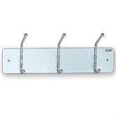 Wall-Mount Metal Apparel/Coat Racks 3-Hook • Satin Aluminum • 18"W x 3.75"D x 7"H ,1 Each - Axiom Medical Supplies