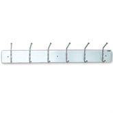 Wall-Mount Metal Apparel/Coat Racks 6-Hook • Satin Aluminum • 36"W x 3.75"D x 6.75"H ,1 Each - Axiom Medical Supplies