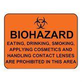 MarketLab "Biohazard Eating, DrinkingÉProhibited"Sign "Biohazard Eating, Drinking, Smoking ... Are Prohibited" • Orange ,1 Each - Axiom Medical Supplies