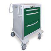 3-Drawer Med Jr Aluminum Carts 3-Drawer with Lever Lock • 36"H ,1 Each - Axiom Medical Supplies