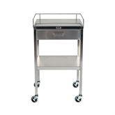 Stainless Steel Utility Table w/Drawer and Guardrail 1 Drawer and Guardrail • 20"W x 16"D x 34"H ,1 Each - Axiom Medical Supplies