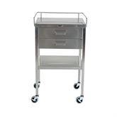 Stainless Steel Utility Table w/Drawer and Guardrail 2 Drawers and Guardrail • 20"W x 16"D x 34"H ,1 Each - Axiom Medical Supplies