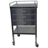 Stainless Steel Utility Table w/Drawer and Guardrail 3 Drawers and Guardrail • 20"W x 16"D x 34"H ,1 Each - Axiom Medical Supplies