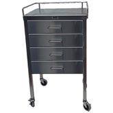 Stainless Steel Utility Table w/Drawer and Guardrail 4 Drawers and Guardrail • 20"W x 16"D x 34"H ,1 Each - Axiom Medical Supplies