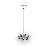 6-Leg Heavy Base Stainless Steel IV Pole Stainless Steel IV Pole • 6-Leg Heavy Base • 4 Hook Top ,1 Each - Axiom Medical Supplies