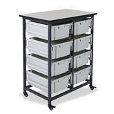 Mobile Bin System 8 Large Bins ,1 Each - Axiom Medical Supplies