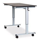 Crank Adjustable Stand Up Desk Silver Frame • Black Oak ,1 Each - Axiom Medical Supplies