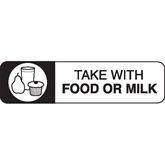 Pharmacy Medication Labels - Special Instructions TAKE WITH FOOD OR MILK ,1000 / roll - Axiom Medical Supplies