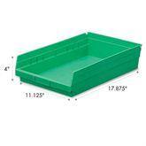 4 Inch High Shelf Bins 11.125"W x 17.875"D ,1 Each - Axiom Medical Supplies