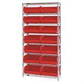 Wire Shelving Complete Organizer Bin Bundle 14"D Includes 14 Bins • 14.75"L x 16.5"W x 7"H ,1 Each - Axiom Medical Supplies