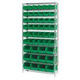 Wire Shelving Complete Organizer Bin Bundle 12"D Includes 48 Bins • (36) 10.875L x 5.5"W x 5"H; (12) 14.75"L x 14.75"W x 7"H ,1 Each - Axiom Medical Supplies