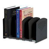 Steel Book Rack and Bookends Book Rack with 4 Adjustable Dividers • 15.5"W x 9"D x 9.5"H ,1 Each - Axiom Medical Supplies