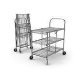 Collapsible Wire Utility Cart Three-Shelf 9.875" Between Shelves ,1 Each - Axiom Medical Supplies