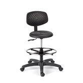 Mid Height Fusion Round Stool with Back 3 Way Mechanism Mid-Height RhinoBasic RoundStool w/Back 3-wayMechanism Black ,1 Each - Axiom Medical Supplies