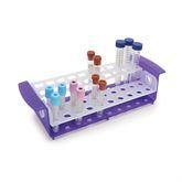 Rotating Clinical Tube Racks 13mm and 17mm Rotating Clinical Tube Rack • Purple/Natural ,1 Each - Axiom Medical Supplies