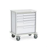Multi-Drawer Procedure Carts 5 Drawer • 29.5"W x 21"D x 36"H • White ,1 Each - Axiom Medical Supplies