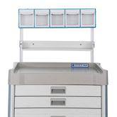 QT Mobile Procedure Cart Accessories Top Mounted Tilt Bin Organizer with 5 Bins • 23.7"W x 4.84"D x 6"H ,1 Each - Axiom Medical Supplies