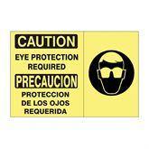 Caution and Danger Signs Aluminum Bilingual Caution Eye Protection Required Sign • 14"W x 10"L ,1 Each - Axiom Medical Supplies