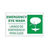 Caution and Danger Signs Aluminum Bilingual Emergency Eyewash Station Sign • 14"W x 10"L ,1 Each - Axiom Medical Supplies