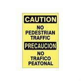 Caution and Danger Signs Aluminum Bilingual Caution No Pedestrian Traffic Sign • 14"W x 10"L ,1 Each - Axiom Medical Supplies