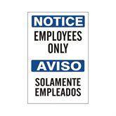 Caution and Danger Signs Plastic Bilingual Employees Only Sign • 14"W x 10"L ,1 Each - Axiom Medical Supplies