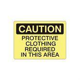 Caution and Danger Signs Aluminum Caution Protective Clothing Required Sign • 10"W x 7"L ,1 Each - Axiom Medical Supplies