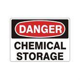 Caution and Danger Signs Plastic Danger Chemical Storage Sign • 10"W x 7"L ,1 Each - Axiom Medical Supplies