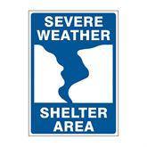 Parking Lot Signs Aluminum Severe Weather Shelter Area • 10"W x 7"L ,1 Each - Axiom Medical Supplies