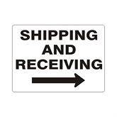 Parking Lot Signs Aluminum Shipping &amp; Receiving with Right Arrow Sign • 10"W x 7"L ,1 Each - Axiom Medical Supplies