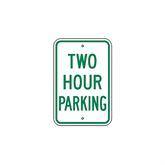 Parking Lot Signs Aluminum Two Hour Parking Sign • 12"W x 18"L ,1 Each - Axiom Medical Supplies