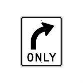 Parking Lot Signs Aluminum Right Turn Only Sign • 30"W x 36"L ,1 Each - Axiom Medical Supplies