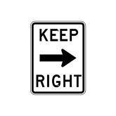 Parking Lot Signs Aluminum Keep Right Sign • 18"W x 24"L ,1 Each - Axiom Medical Supplies
