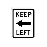 Parking Lot Signs Aluminum Keep Left Sign • 18"W x 24"L ,1 Each - Axiom Medical Supplies