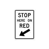 Parking Lot Signs Aluminum Stop Here on Red Sign • 24"W x 36"L ,1 Each - Axiom Medical Supplies