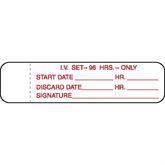 IV Tubing Labels - 96 Hrs 96 Hrs ,1000 / roll - Axiom Medical Supplies