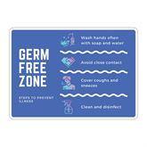 Hygiene Signs Plastic Germ Free Zone Sign • 7" x 10" ,1 Each - Axiom Medical Supplies