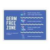 Hygiene Signs Adhesive Vinyl Germ Free Zone Sign • 7" x 10" ,1 Each - Axiom Medical Supplies