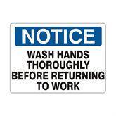 Hygiene Signs Plastic Wash Hands Thoroughly Sign • 10" x 14" ,1 Each - Axiom Medical Supplies