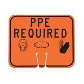 Single Sided Cone Signs PPE Required ,1 Each - Axiom Medical Supplies