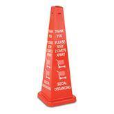 Thank You, Please Stay 2 Carts Apart Cone Sign 36" Lamba Cone • Thank You Please Stay 2 Carts Apart ,1 Each - Axiom Medical Supplies