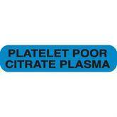 Heme - Coag Labels MarketLab Platelet Poor Citrate Plasma Label, Blue PK1000 ,1000 / pk - Axiom Medical Supplies