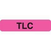 Clerical Medical Labels "TLC" • Fluorescent pink with black text • 1.625"W x 0.375"H ,1000 / pk - Axiom Medical Supplies