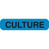 Microbiology Labels "CULTURE" • Blue with black text • 1.625"W x 0.375"H ,1000 / pk - Axiom Medical Supplies