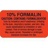 Caution Labels MarketLab 10% Formalin Label, Flourescent Orange PK1000 ,1000 / pk - Axiom Medical Supplies