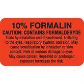 Caution Labels MarketLab 10% Formalin Label, Flourescent Orange PK1000 ,1000 / pk - Axiom Medical Supplies