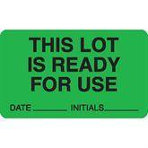 Lot Signal Labels MarketLab This Lot Ready For Use Label, Green PK1000 ,1000 / pk - Axiom Medical Supplies