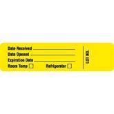 Reagent Labels MarketLab Date Received Label, Yellow PK1000 ,1000 / pk - Axiom Medical Supplies