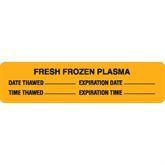 Blood Bank Labels "FRESH FROZEN PLASMA" • Fluorescent orange with black text and blank areas to be filled in • 3.5"W x 0.875"H ,1000 / pk - Axiom Medical Supplies