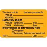 Blood Bank Labels MarketLab Donor Info Label, Flourescent Orange PK1000 ,1000 / pk - Axiom Medical Supplies